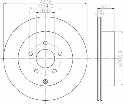 HELLA PAGID 8dd355113031 -  Тормозной диск